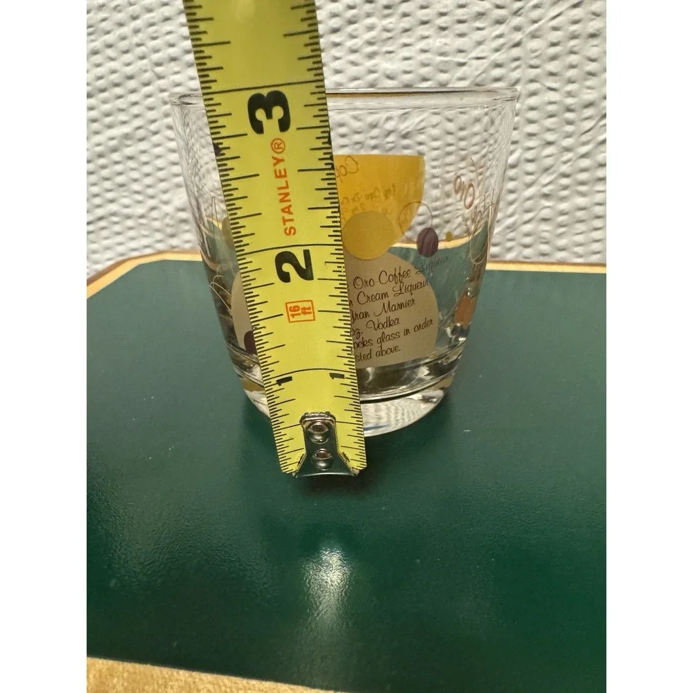 Vintage Cops De Oro‎ Black Russian Recipe Glass Mid Century Bar ware
